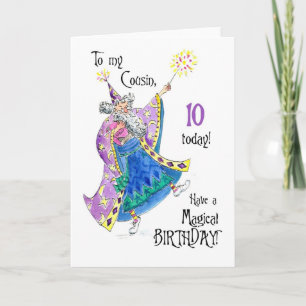Magician 10th Birthday Card for a Cousin