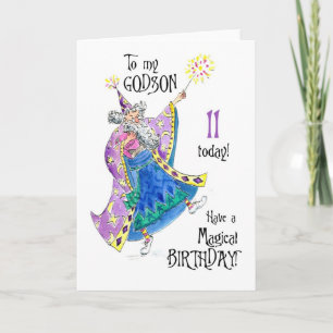 Magician 11th Birthday Card for a Godson