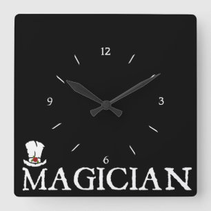 Magician and Hat Square Wall Clock