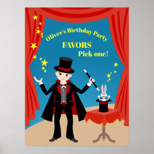 Magician Boy Show Birthday Party Poster