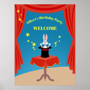 Magician Boy Show Birthday Party Poster
