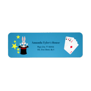 Magician Boy Show Birthday Party Return Address Label