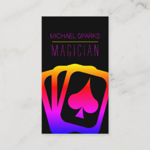 Magician, Casino, Poker, Dealer, Entertainment, Business Card
