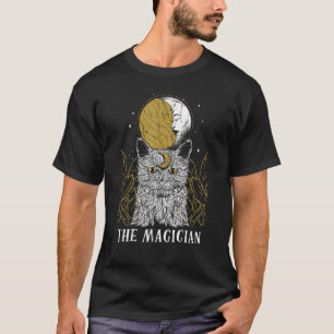 Magician Cat Moon Tarot Card Pagan Goblincore Goth T-Shirt
