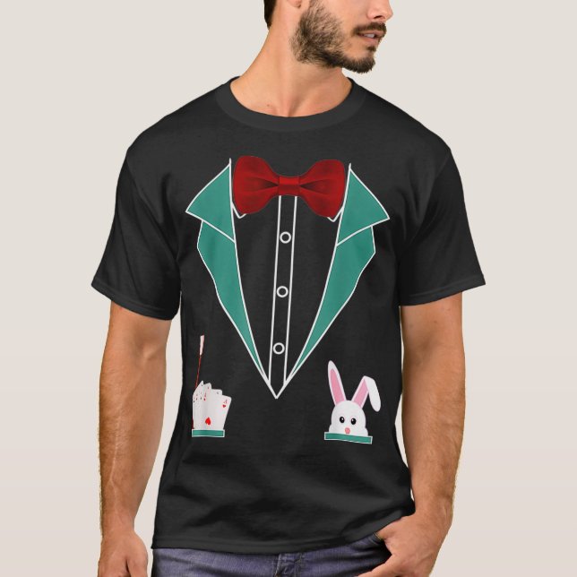 Magician Costume Funny Tuedo  T-Shirt (Front)