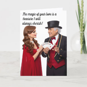 Magician Dad and Daughter (1) - Father's Day Holid Holiday Card