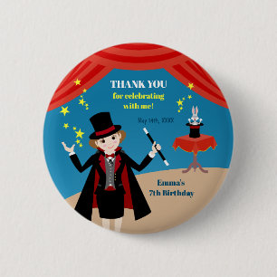 Magician Girl Show Birthday Party 6 Cm Round Badge