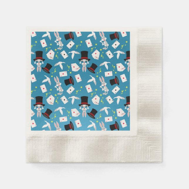 Magician Girl Show Birthday Party Napkin (Front)