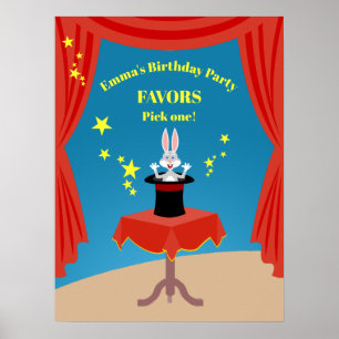 Magician Girl Show Birthday Party Poster