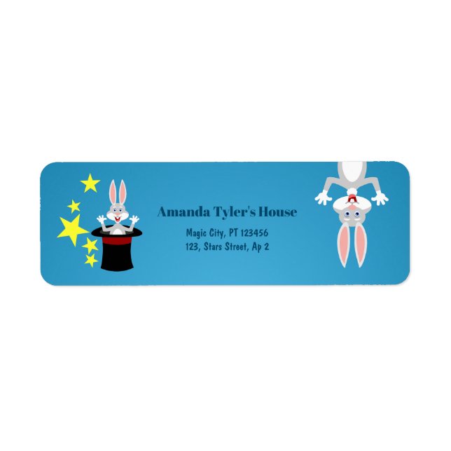 Magician Girl Show Birthday Party Return Address Label (Front)