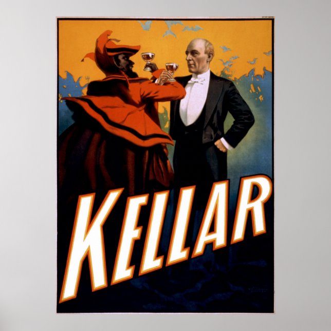 Magician Kellar toasts the Devil Poster (Front)