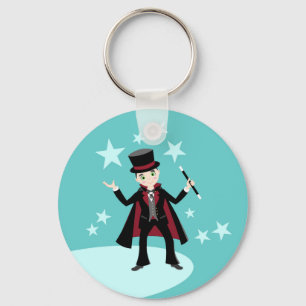 Magician Kid Birthday Party Key Ring