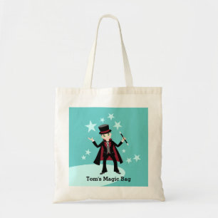 Magician kid birthday party tote bag