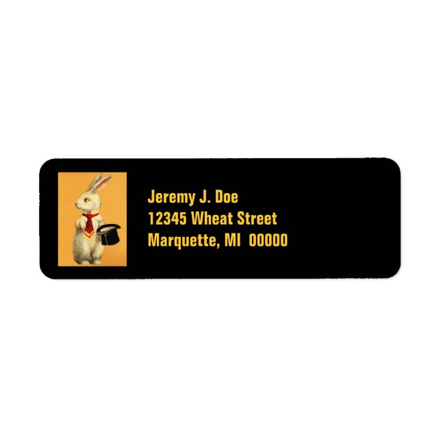 Magician Magic Hat Trick Rabbit Address Labels (Front)