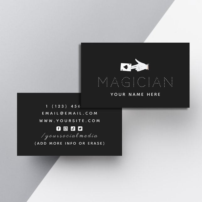 Magician Magic Tricks Ace Card Black White Modern  (Creator Uploaded)