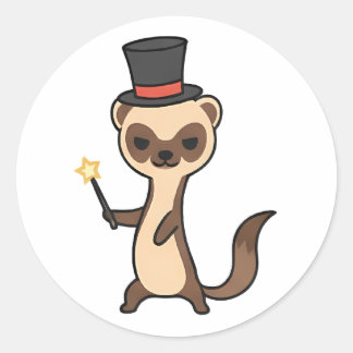 Magician Meerkat Classic Round Sticker