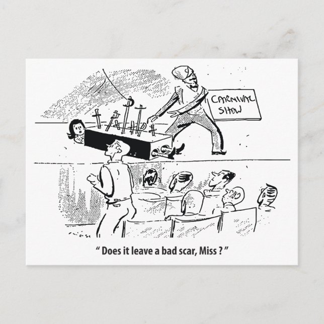 Magician on the Scene, Humour, Vintage Postcard (Front)