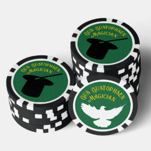 Magician Personalised Top Hat and Dove Poker Chips