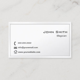 Magician Plain White Border Business Card