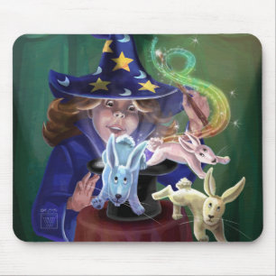 Magician Pulling Rabbits from a Hat Mouse Pad