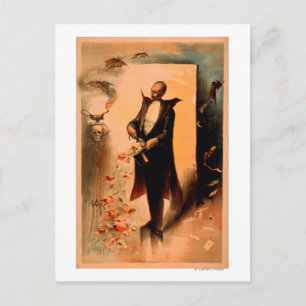 Magician Pulling Roses out of Hat Poster Postcard