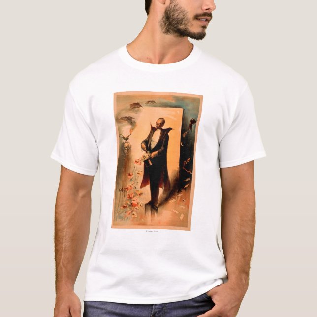 Magician Pulling Roses out of Hat Poster T-Shirt (Front)