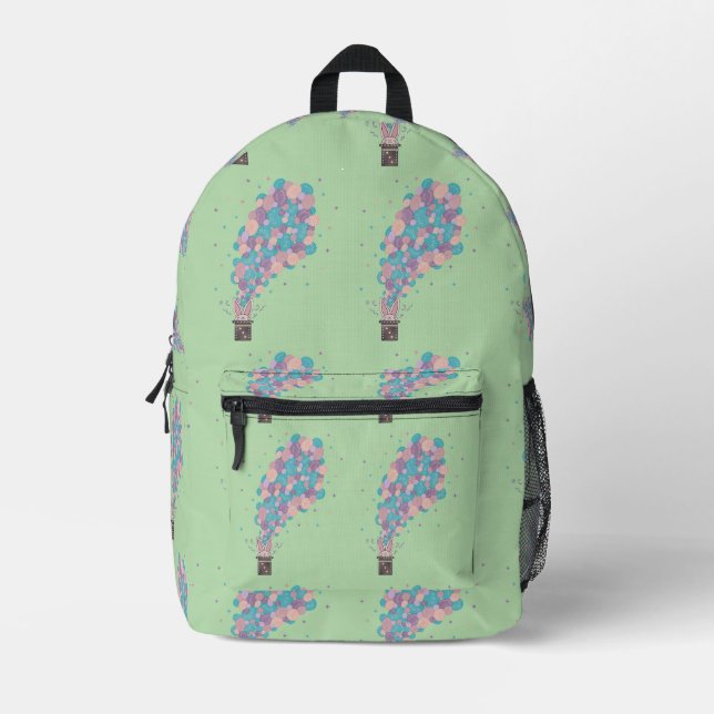 Magician Rabbit Bubble Explosion | Whimsical Magic Printed Backpack (Front)