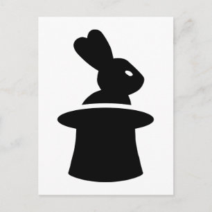 Magician rabbit top hat postcard