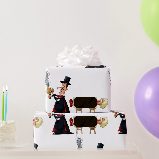 Magician Sawing Woman in Half Wrapping Paper (Creator Uploaded)