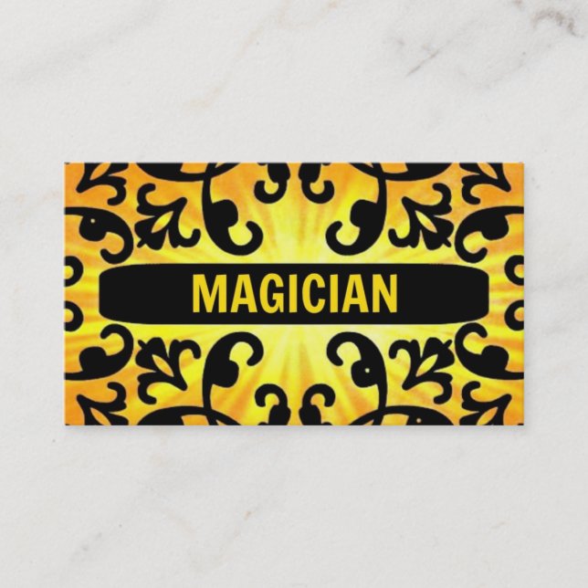 Magician Sunshine Damask Business Card (Front)