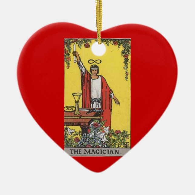 Magician tarot card image ceramic tree decoration (Front)