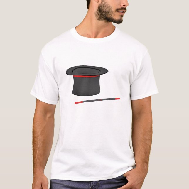 Magician top hat and magic wand (Front)