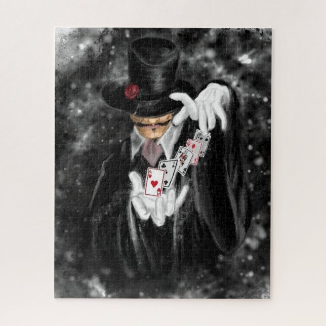 Magician with Playing Cards Jigsaw Puzzle (Vertical)