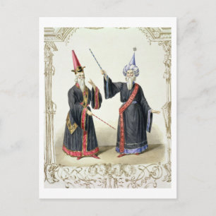 Magicians at the Carnival in Berlin, 1836 (colour Postcard