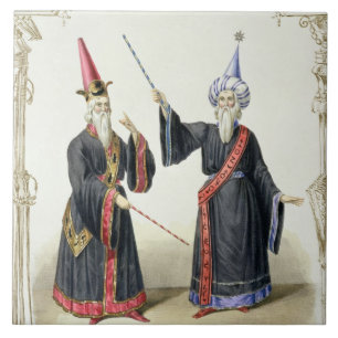 Magicians at the Carnival in Berlin, 1836 (colour Tile