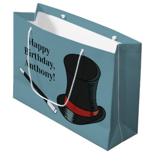Magicians Hat and Magic Wand Personalised Large Gift Bag