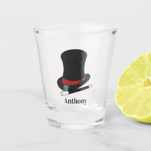 Magicians Hat and Magic Wand Personalised Shot Glass