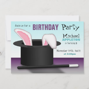 Magician's Hat - Kids Birthday Party Invitations