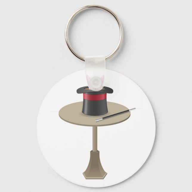 Magicians Rabbit In A Hat Key Ring (Front)