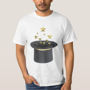 Magicians top hat with golden stars