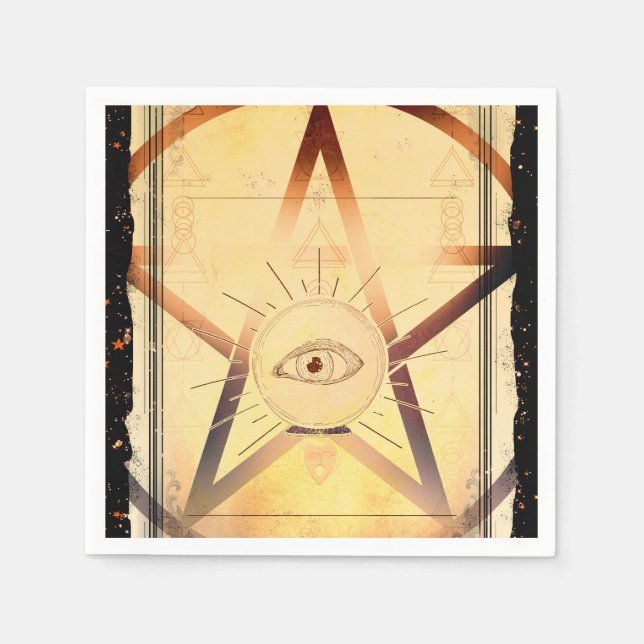 Magick Mystical Gathering Fortune Teller Eye Party Napkin (Front)
