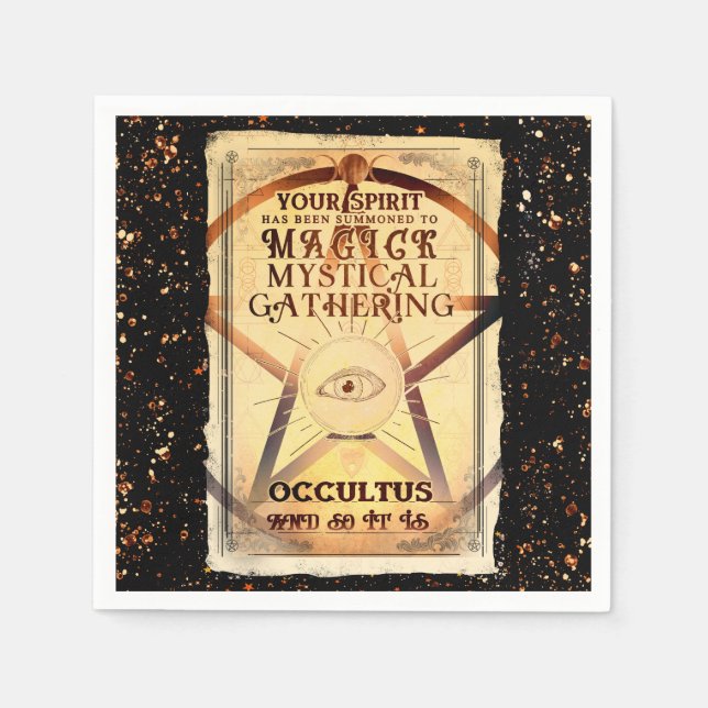 Magick Mystical Gathering Fortune Teller Eye Party Napkin (Front)