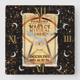 Magick Mystical Gathering Magic Fortune Teller Eye Square Wall Clock