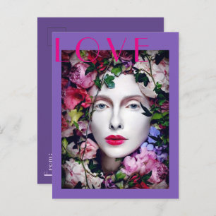 Magickal Flower Maiden Goddess Lavender Purple  Postcard