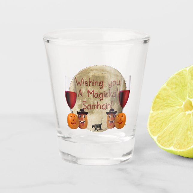 Magickal Samhain Shot Glass (Front)