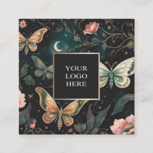 Magiclal Midnight Garden Square Business Card