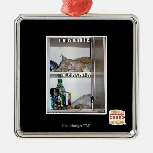 Magishun Kitteh Metal Tree Decoration (Front)