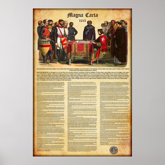 MAGNA CARTA 1215 - English Text Poster (Front)