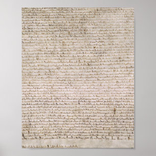 Magna Carta Exemplification Of 1215 Cotton MS Poster