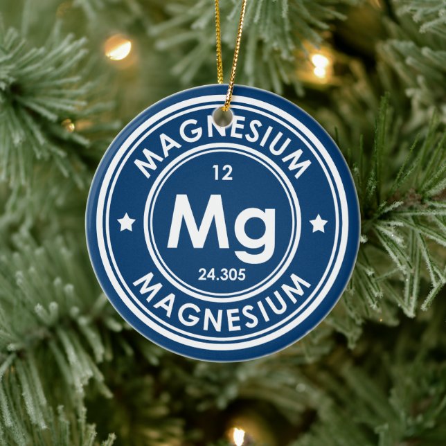 Magnesium Element Blue Ceramic Ornament (Tree)